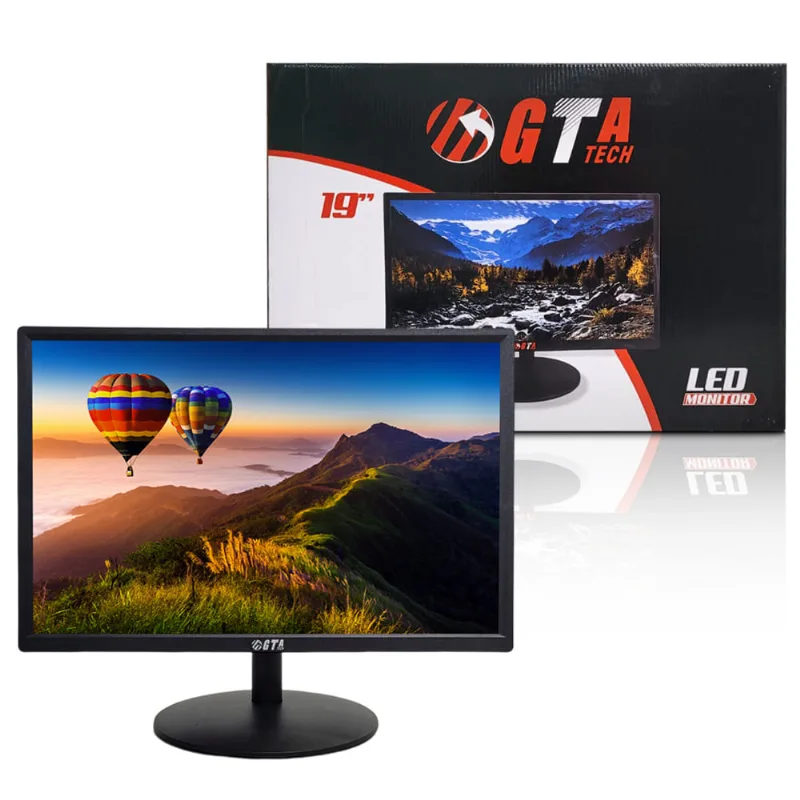 Monitor 19" LED HD 1440x900 HDMI/VGA Preto Ultra Fino GTA19LN GTA Tech