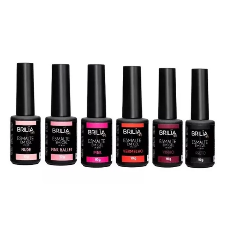 Kit esmalte essencial 6 uni brilia nails