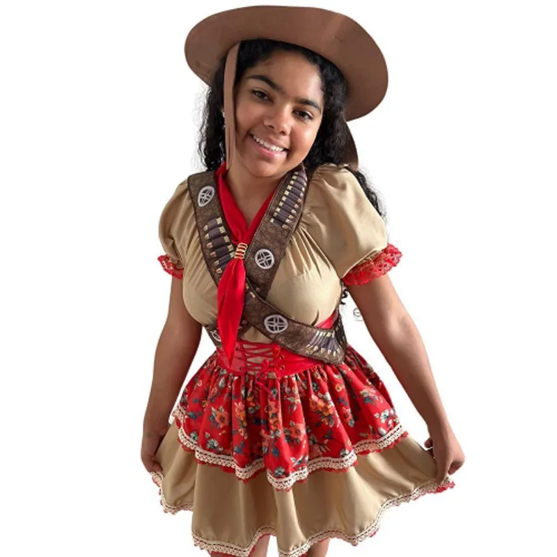 Fantasia Infantil Cangaceira Maria Bonita - Extra Festas Tamanho G