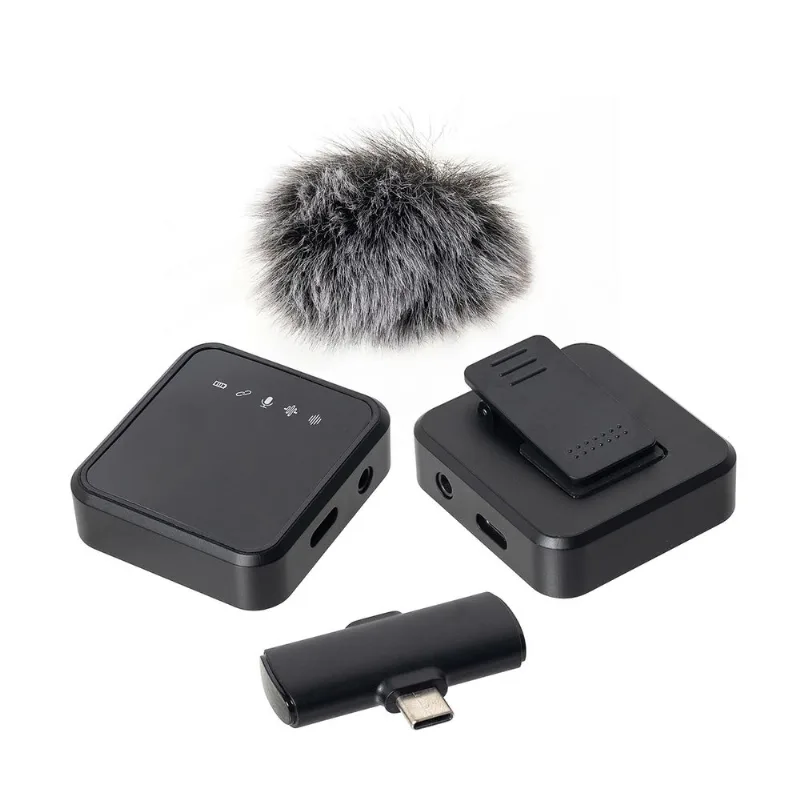 Microfone De Lapela Duplo Anti Ruído Sem Fio Redondo Premium