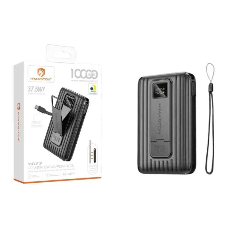 Power Bank H'Maston 10000mAh 37.5W Preto YD77 (MP)