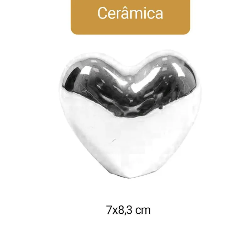 Enfeite Décor Coração Grande Durável E Resistente 7x8,3cm