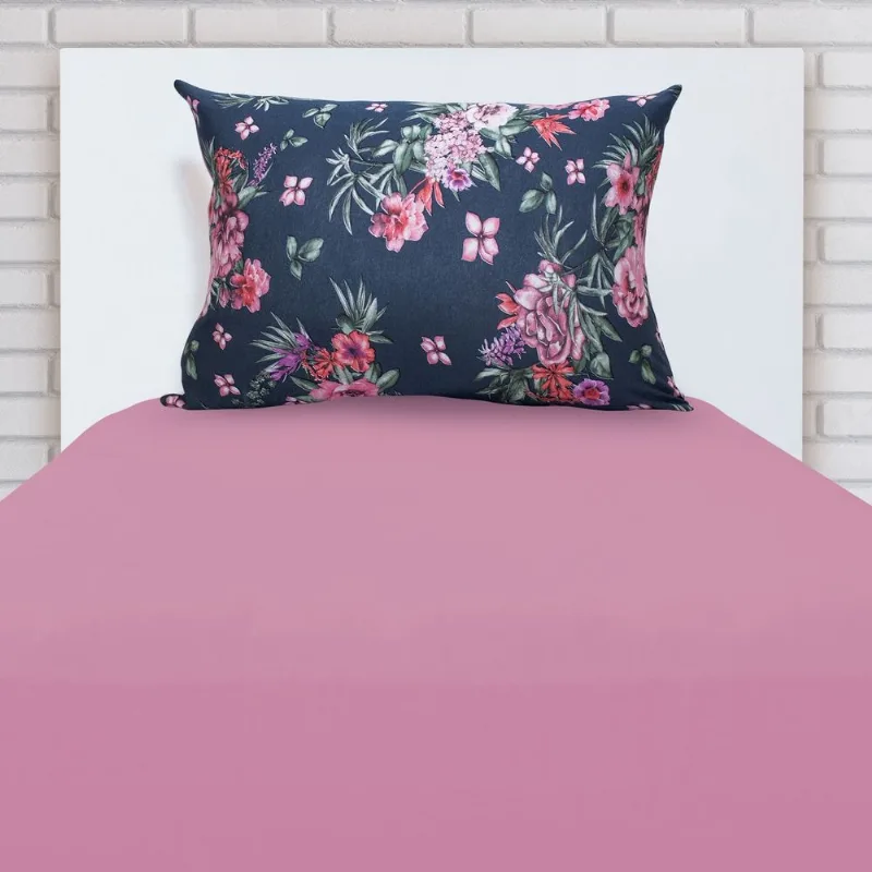 Jogo Lençol Cama Solteiro C/ Elástico 2 Pçs Doce Vida Lima