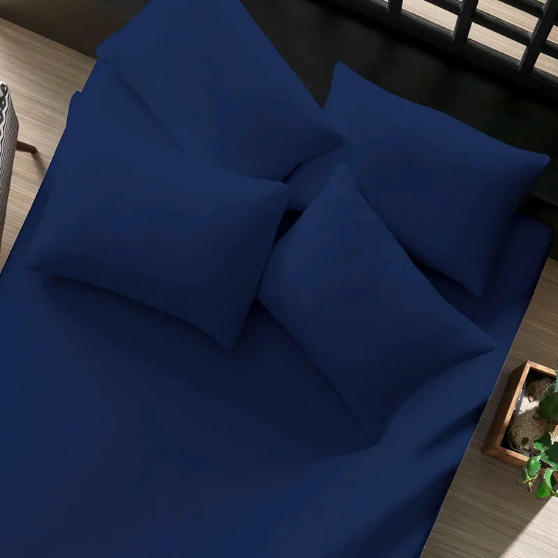 Jogo de Cama Liso King Azul Profundo