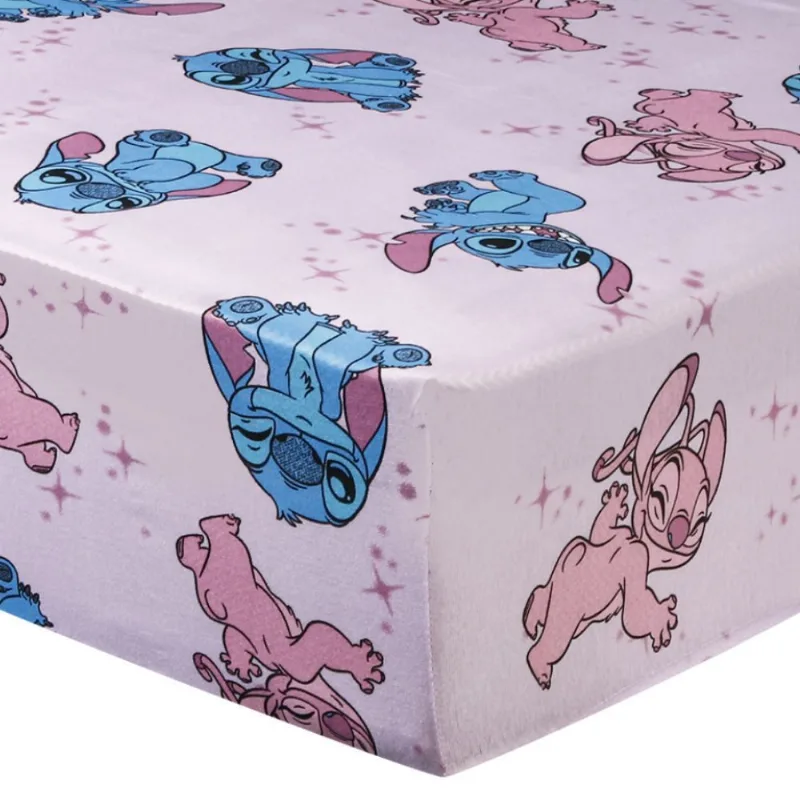 Lençol Casal Estampado Infantil Portallar - Stitch e Angel