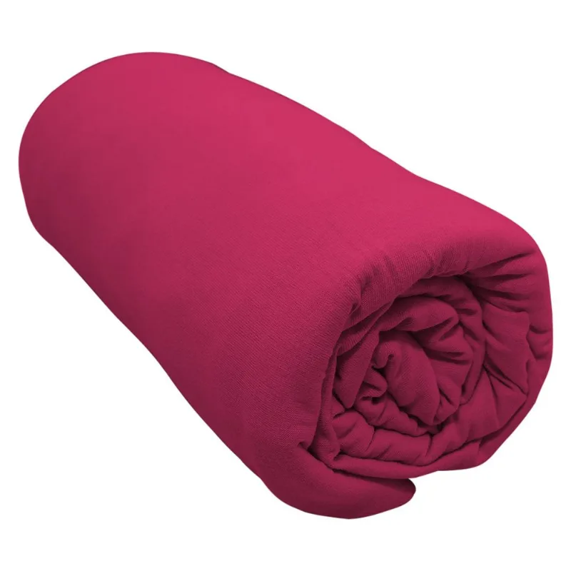 Lençol Com Elástico Casal Portallar Malha 100% Algodão Liso Linha Casa Vermelho Fita