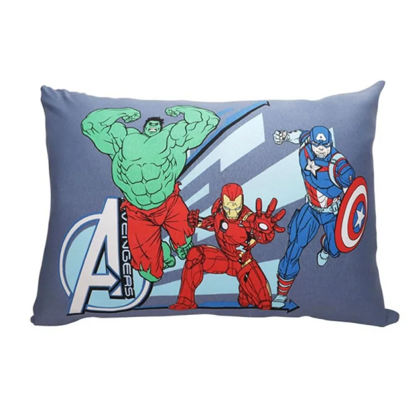 Fronha Avulsa KazzaVip Malha 100% Algodão Marvel Estampa Localizada Avengers 48cmx68cm Branco