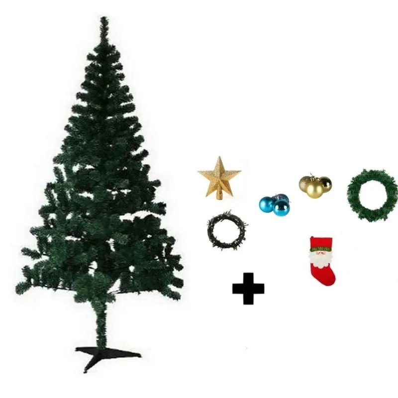 Árvore Natal Verde Decorada 1,80 Cm 320 Galhos Com 6 Itens