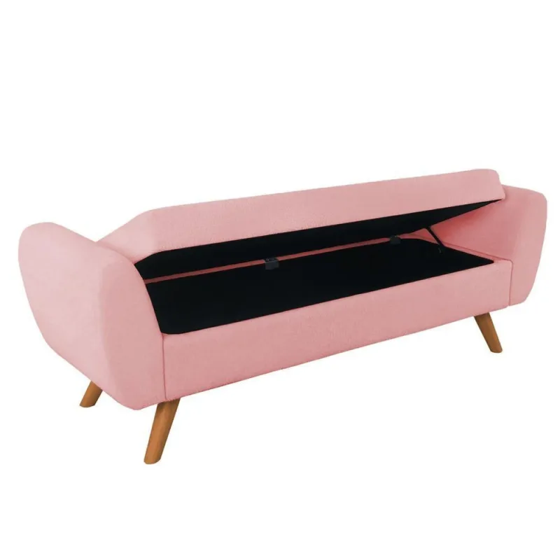 Recamier Bau Italia 1,20m Suede Rosa Bebe - Inova Decor - OUTRAS - Colchões