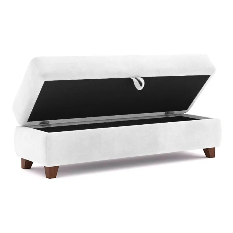 Recamier Calçadeira Bella 1,40m Suede Branco - Clique Decorações - OUTRAS