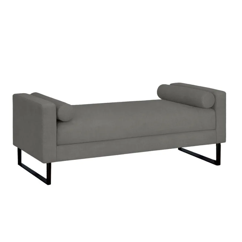 Recamier Berlim Base Metal 1,20m Suede Cinza - Inova Decorações - OUTRAS