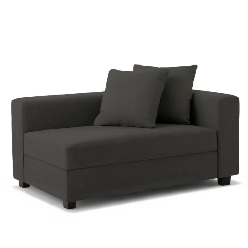 Recamier Divã Aspen 1,40m Veludo Preto - Inova Decorações - OUTRAS