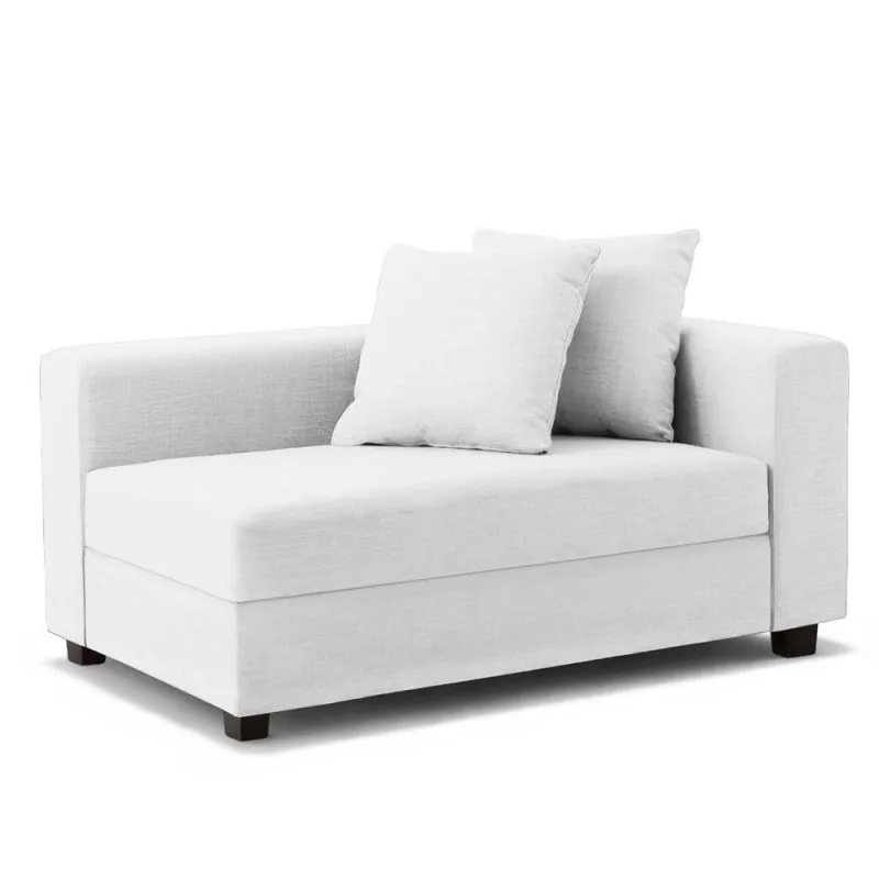 Recamier Divã Aspen 1,60m Corino Branco - Inova Decorações - OUTRAS
