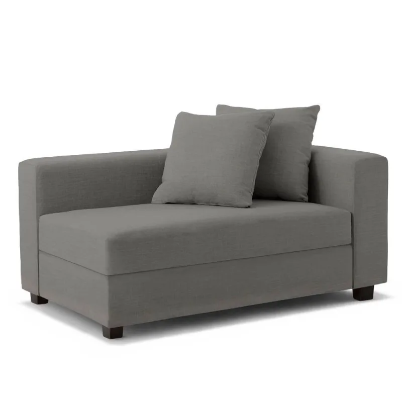 Recamier Divã Aspen 1,60m Corino Grafite - Inova Decorações - OUTRAS