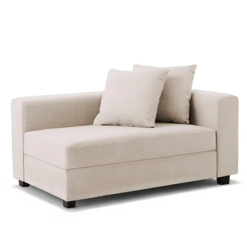 Recamier Divã Aspen 1,60m Suede Bege - Inova Decorações - OUTRAS