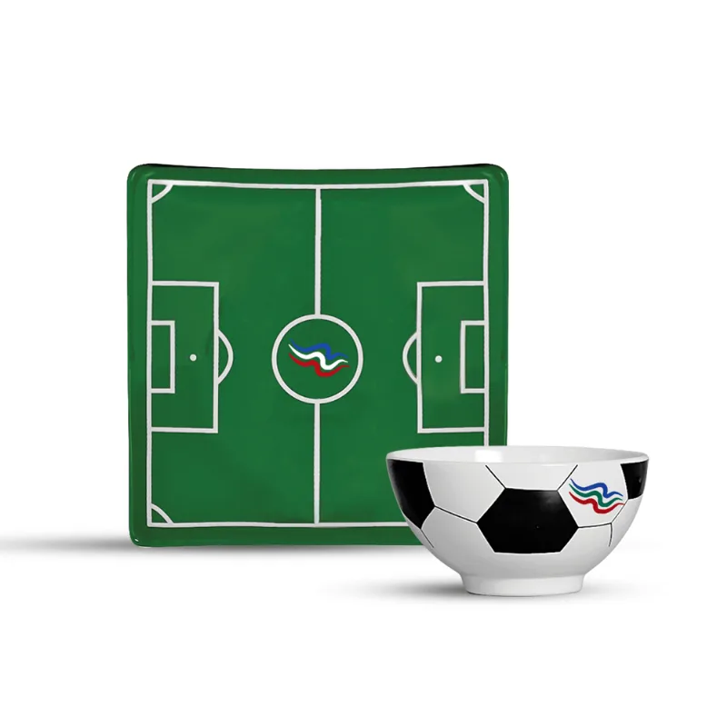 Conjunto 2 Pratos Rasos 2 Bowls Futebol