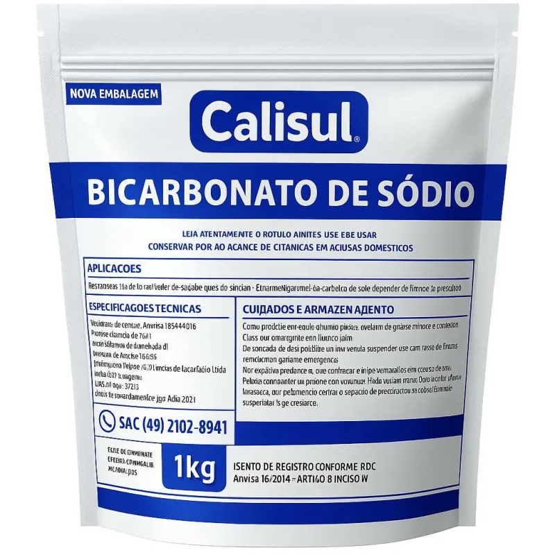 Bicarbonato De Sódio Puro 1kg Limpeza E Culinária - Não Informado - Mercearia