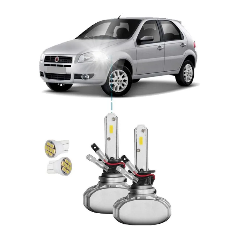 Kit Ultra Led S1 Fiat Palio G3 Fire 2004/2014 12000Lm Alta