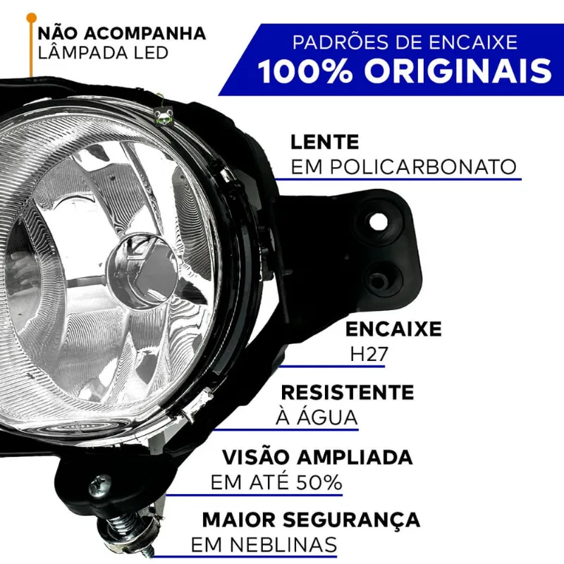 Par Farol Auxiliar Milha Cobalt/Onix/Spin 2012 2013 2014 2015 2016 e S10 2017 2018 2019 2020 2021 2022 2023 2024