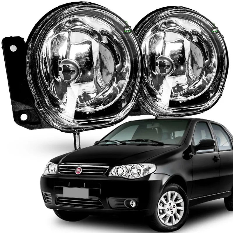 Par Farol Auxiliar Milha c/ Suporte Palio Fire 2004 05 06 07 08 09 10 2011 2012 2013 2014 2015 2016