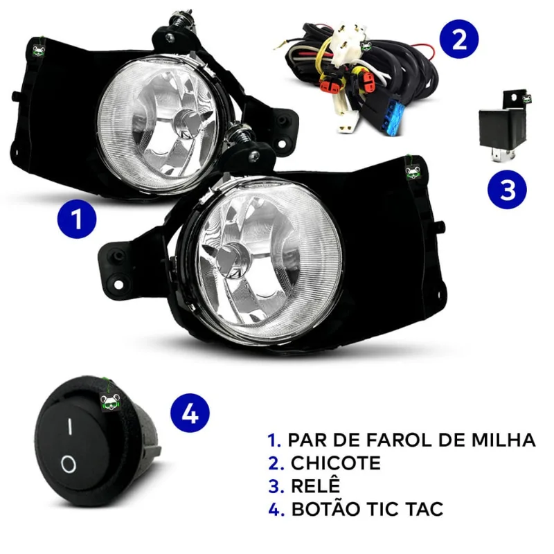 Kit Farol Auxiliar Cobalt 2012 2013 2014 2015 2016 2017 2018 2019 2020 Botao Tic Tac