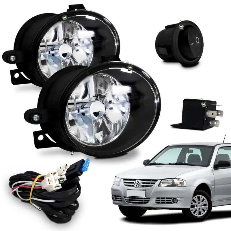 Kit Farol Auxiliar Gol G4 2005 2006 2007 2008 2009 2010 2011 2012 2013 2014 Botao Tic Tac