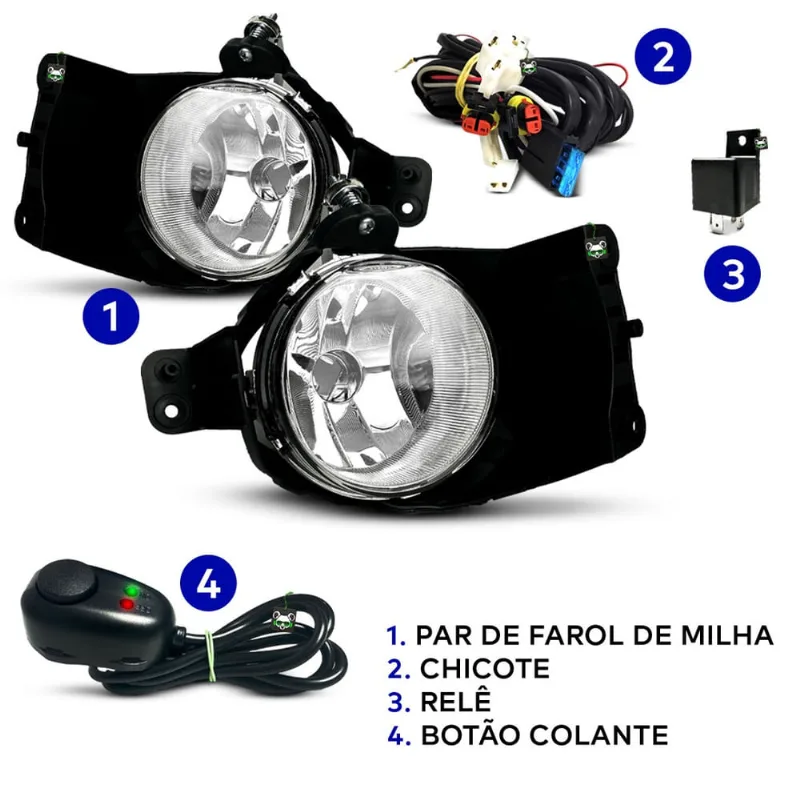 Kit Farol Auxiliar Milha Onix 2012 2013 2014 2015 2016 2017 2018 2019 Botao Colante