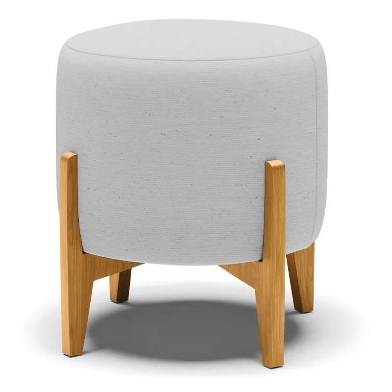 Puff Banqueta Decorativo Base Madeira Stella Linho D03 - D'Rossi A05 Cinza