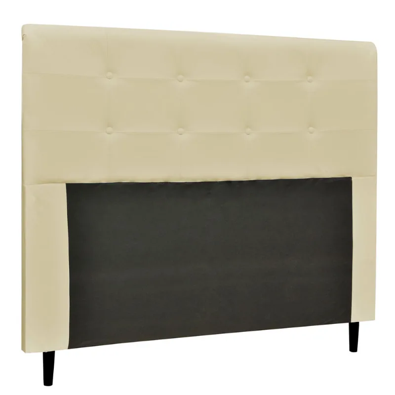 Cabeceira Luna Para Cama Box Queen 160 cm Corino Bege - D'Rossi - DRossi