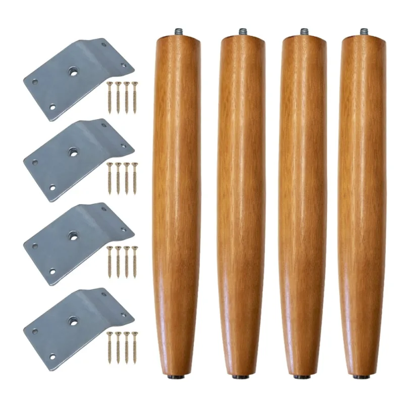 Kit 04 Pés Palito Castanho 25 cm e 04 Chapinhas Inclinadas  D10 - D'Rossi - DRossi