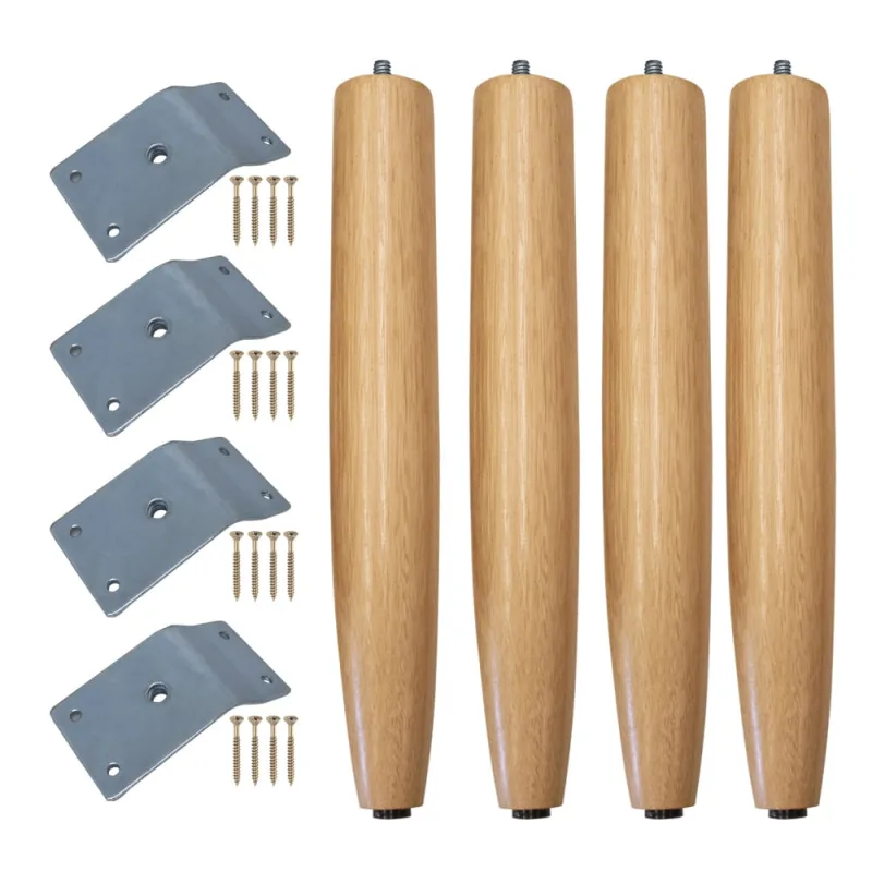 Kit 04 Pés Palito 30 cm Natural e 04 Chapinhas Inclinadas - D'Rossi - DRossi