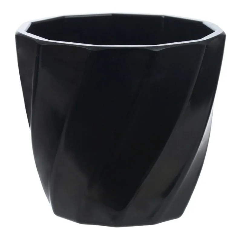 Vaso Torcido Decorativo Preto 12X13,5 Cm - Du0027Rossi - DRossi - Agro