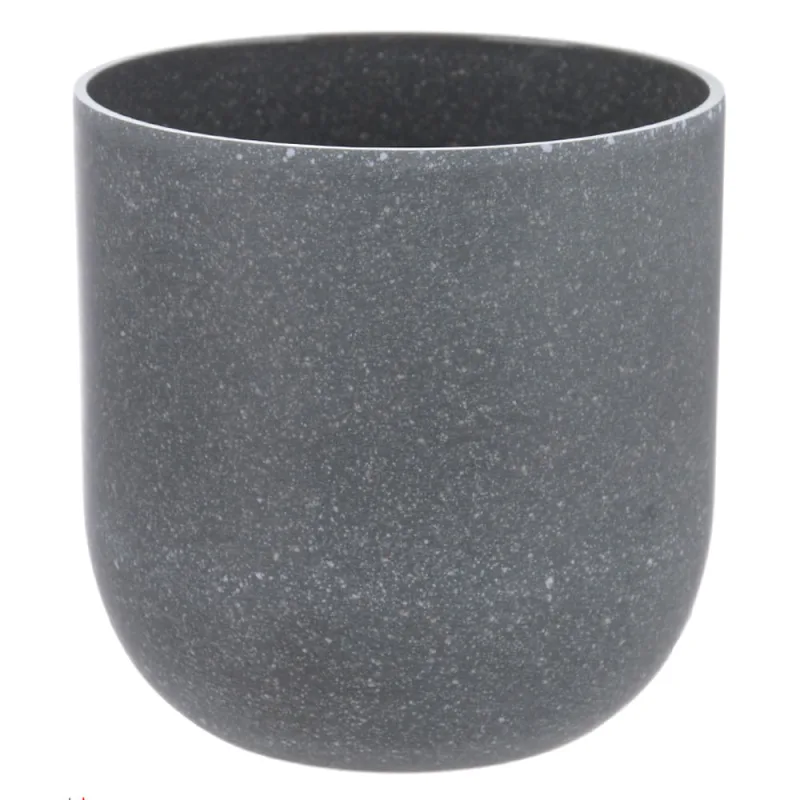 Vaso Redondo Decorativo Cinza 9,5x9,5 Cm - D'Rossi - DRossi