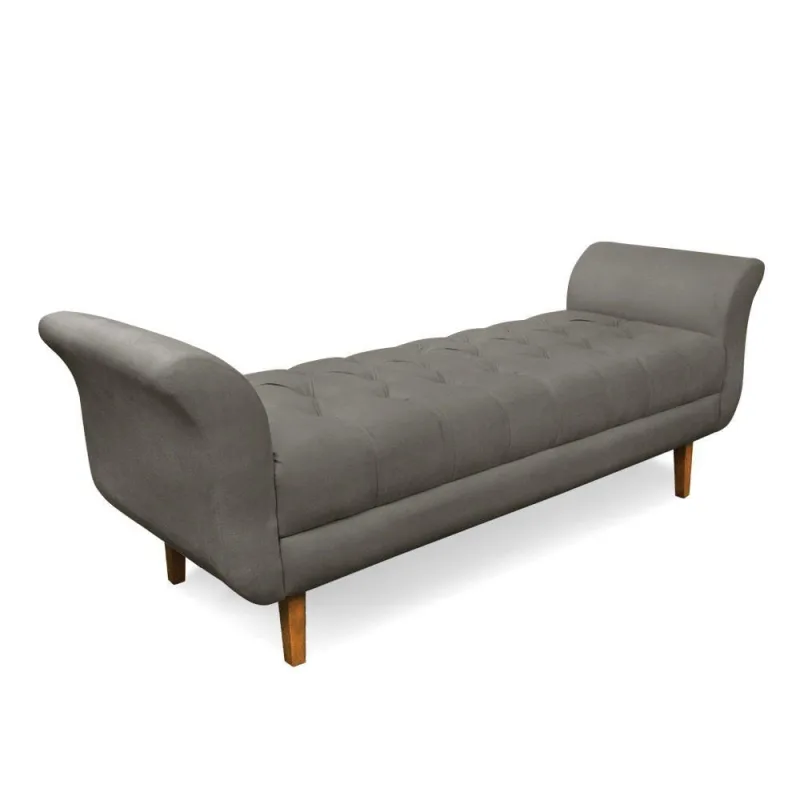 Recamier Olinda Suede 160 Cm Pés Chanfrado Castanhos - D'rossi Cor Grafite - DRossi - Colchões