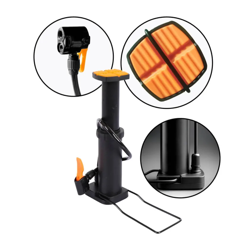 Bomba De Ar Para Bola Bicicleta E Infláveis + Bico Adaptador - FBG