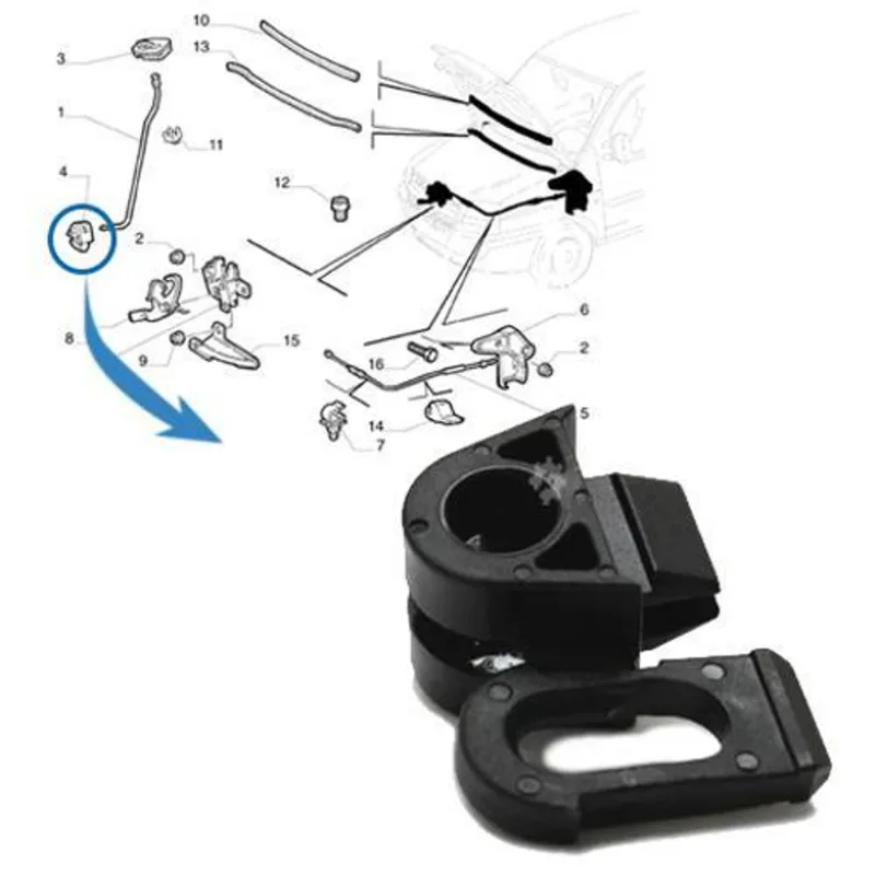 Suporte Vareta Haste Capo Fiat Doblo Original