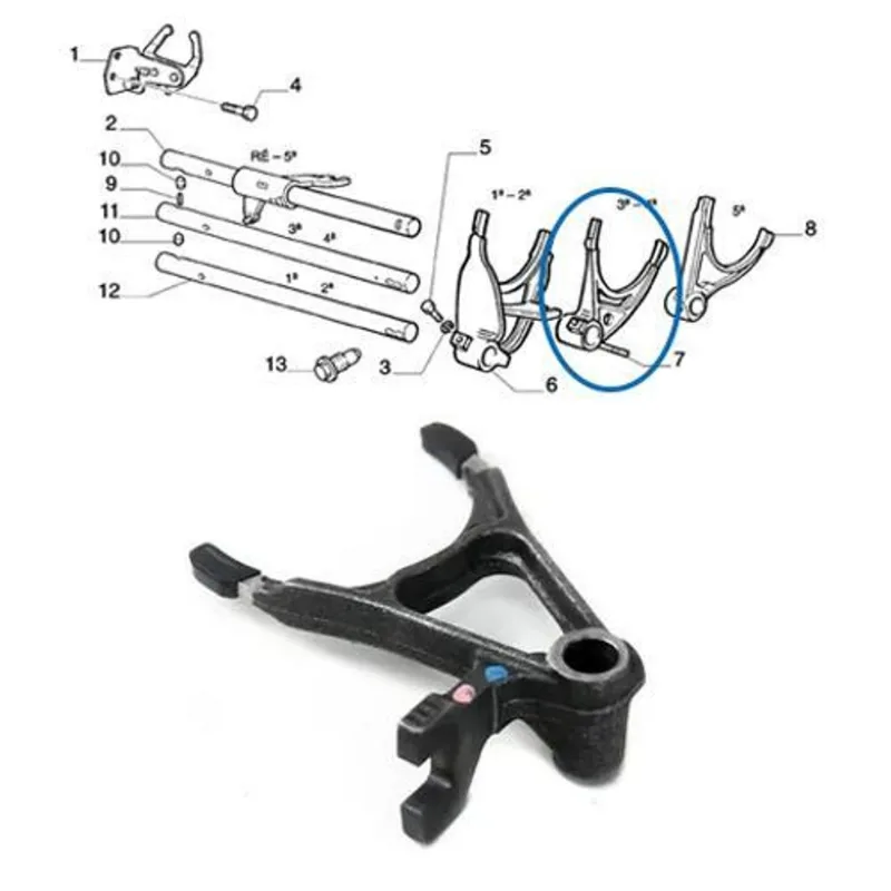 Garfo Cambio 3 4 Marcha Uno Palio Idea Punto Mobi Original