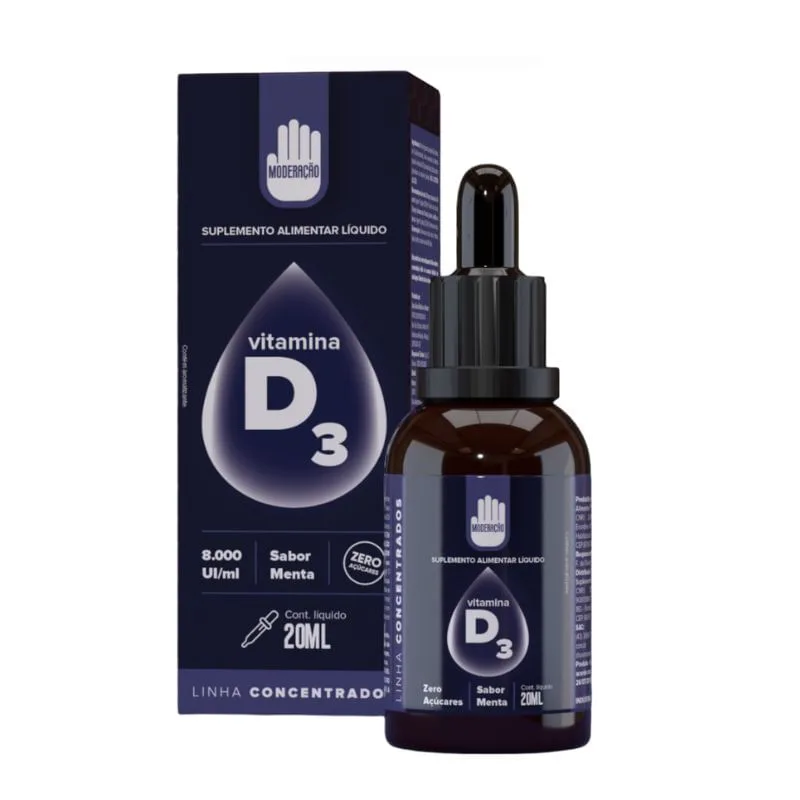 Vitamina D3 Menta Moderação 20ml - Moderação