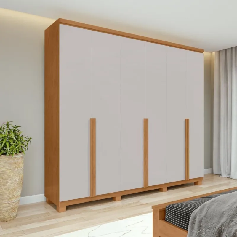 Guarda Roupa Casal 6 Portas 4 Gavetas MDF Lopas - móveis lopas