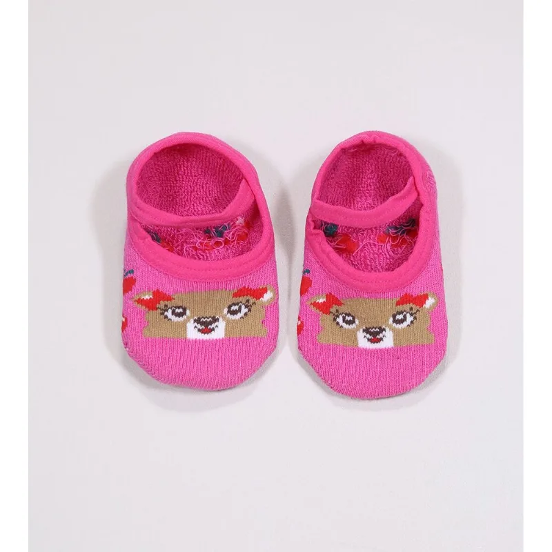 Meia Sapatilha Bebê Ursinha Tam. 17 a 22 Pink - 17 a 22