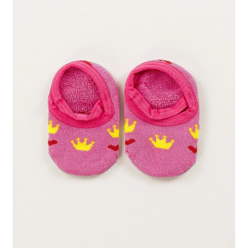 Meia Sapatilha Bebê Antiderrapante Princesa Rosa - 17 a 22