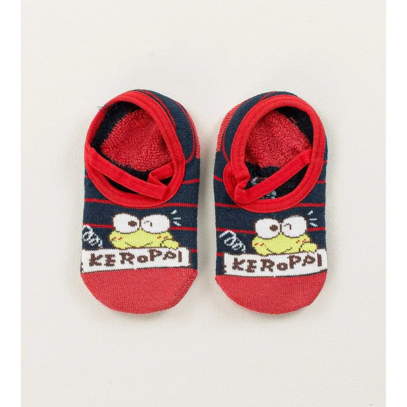 Meia Sapatilha Bebê Antiderrapante Keroppi Vermelho - 27 a 30