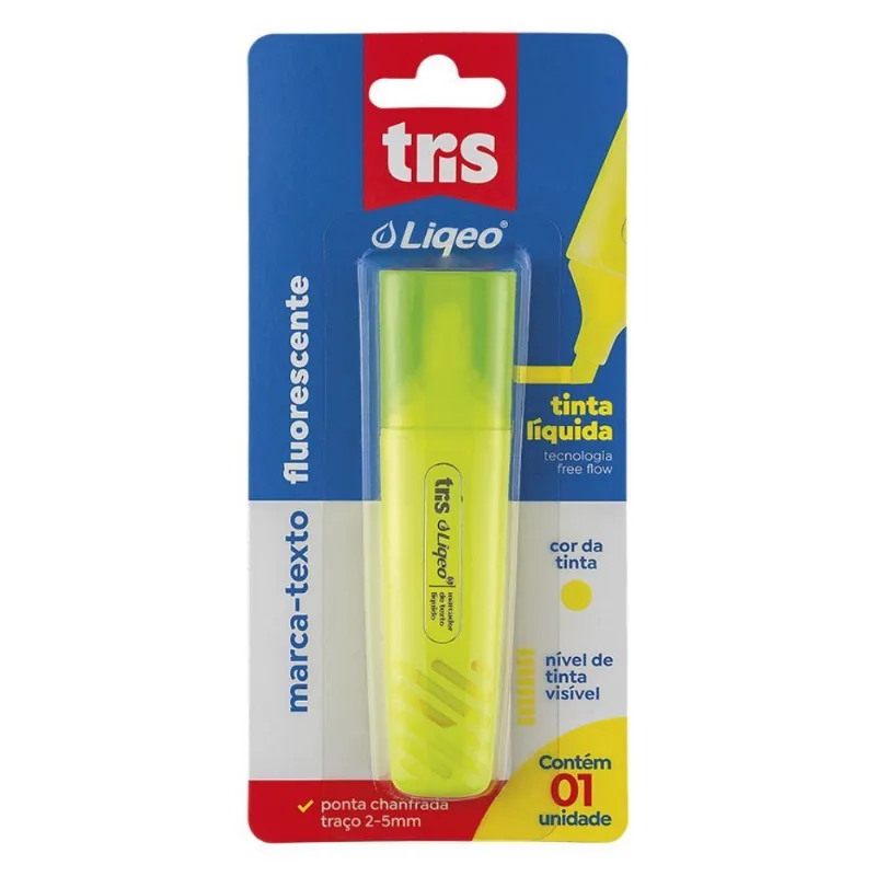 Caneta Marca Texto Liqeo Amarelo Tris - 901255