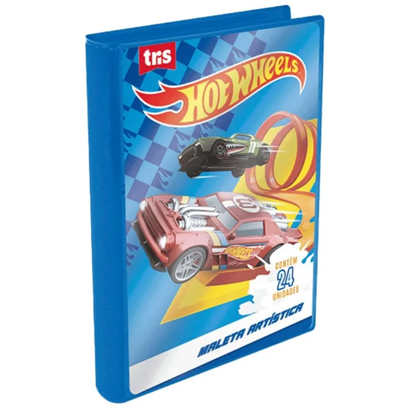 Maleta Artística Tris Hotwheels 24 Peças (MP)