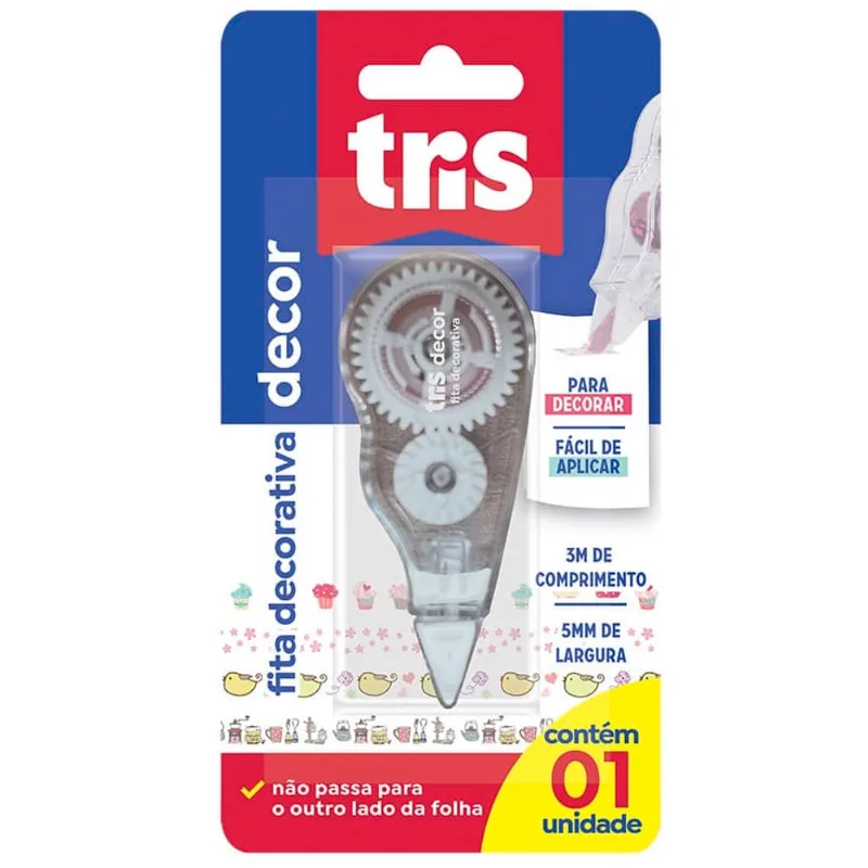 Fita Decorativa Tris 3m X 5mm Decor Para Decorar Original