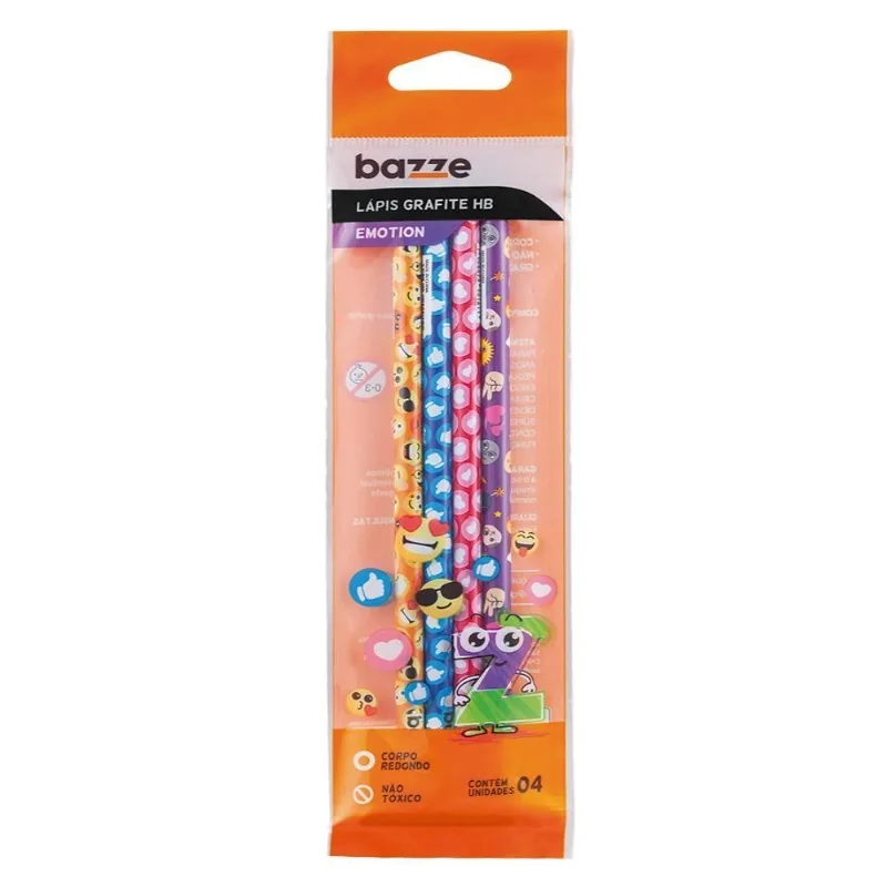 Lápis Grafite Emoções 4 Unidades Bazze Tris - 904010