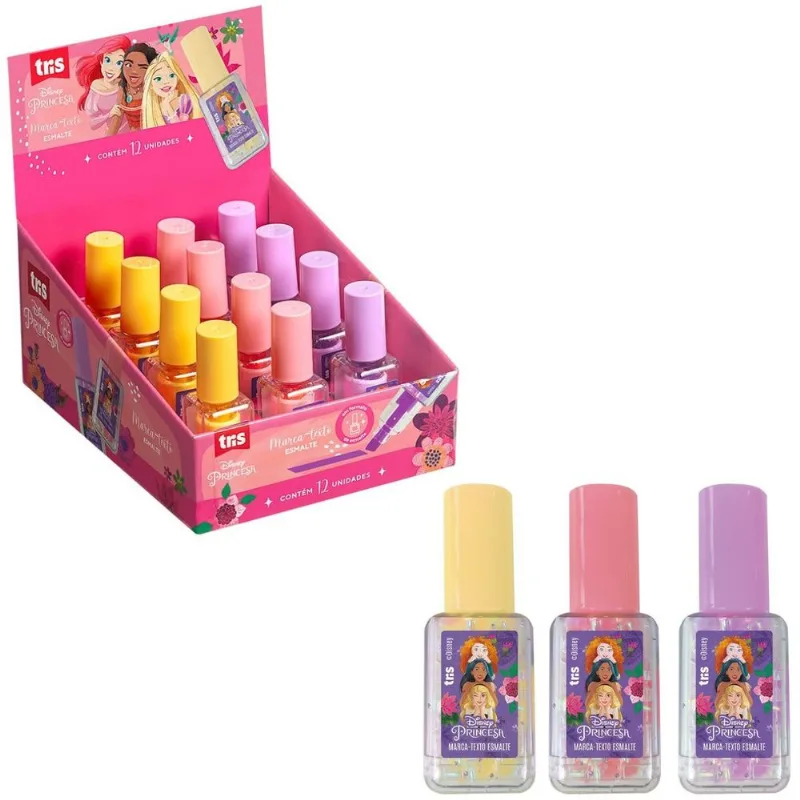 MARCA TEXTO PRINCESAS DISNEY ESMALTE NEON - SORTIDO - TRIS