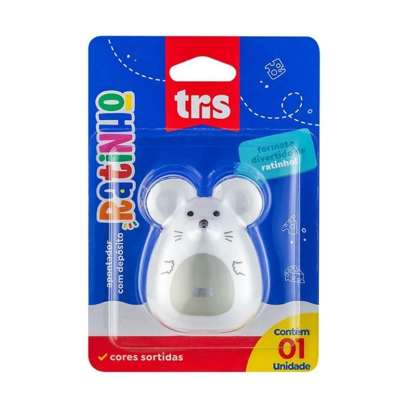 Apontador Ratinho Com Depósito Tris - Sortido