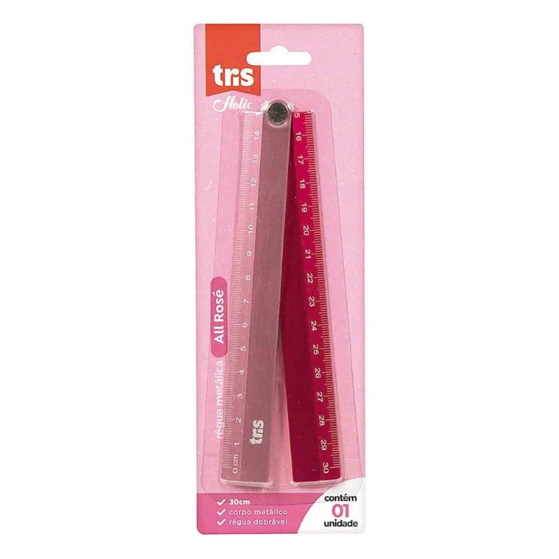 Régua Holic All Metálica 906663 Rose Tris 30cm