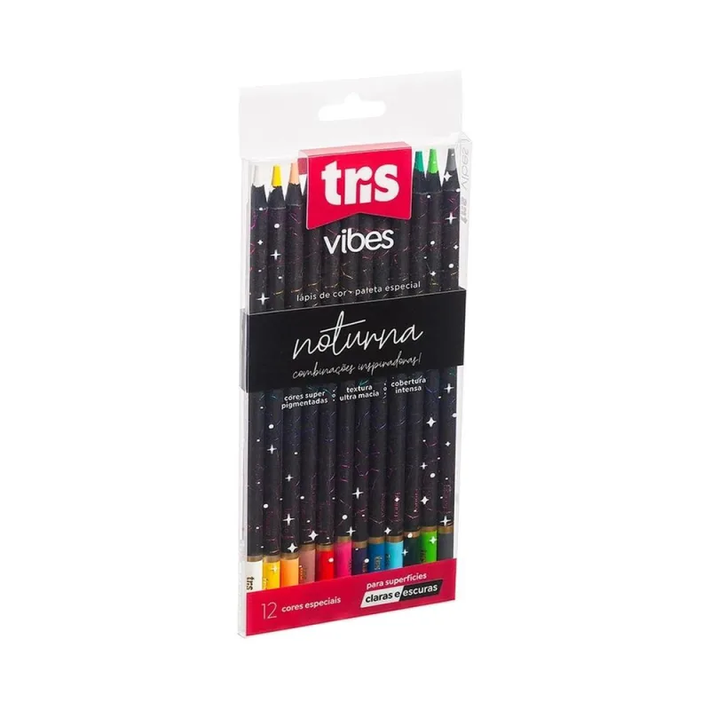 Lápis De Cor 12 Cores Vibes Noturna - LC - Papelaria